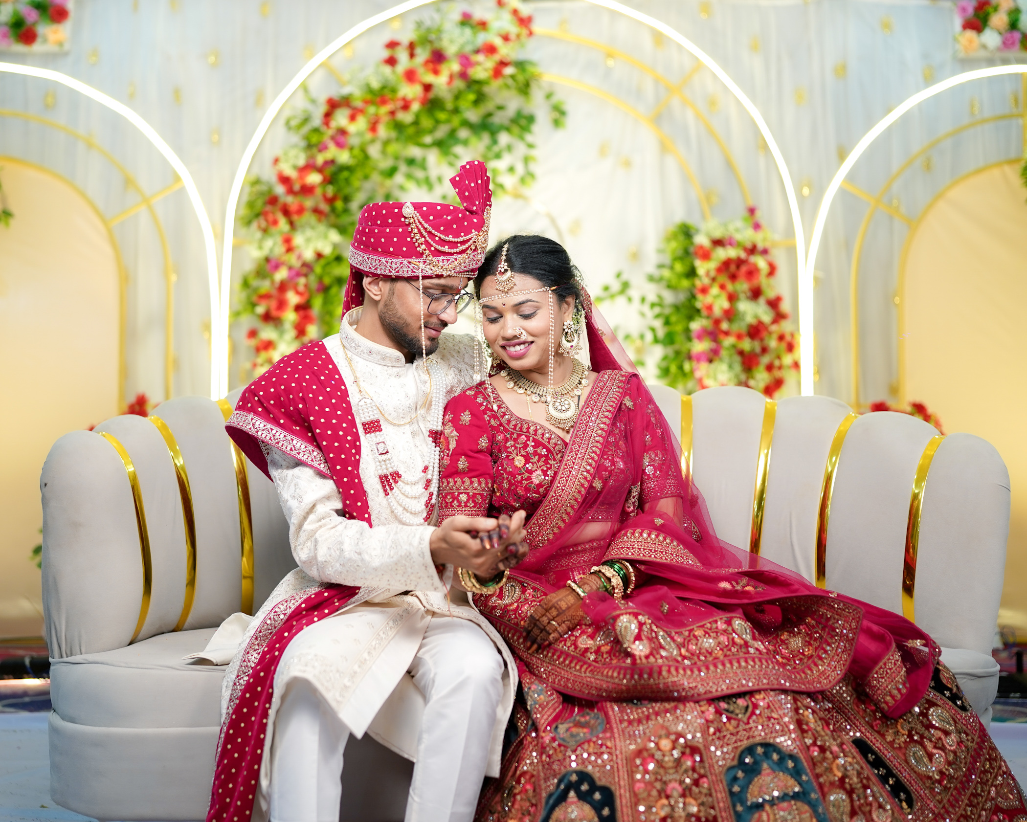 Bride and groom during wedding ceremony captured by Vakratund Clicks in Malkapur, Maharashtra